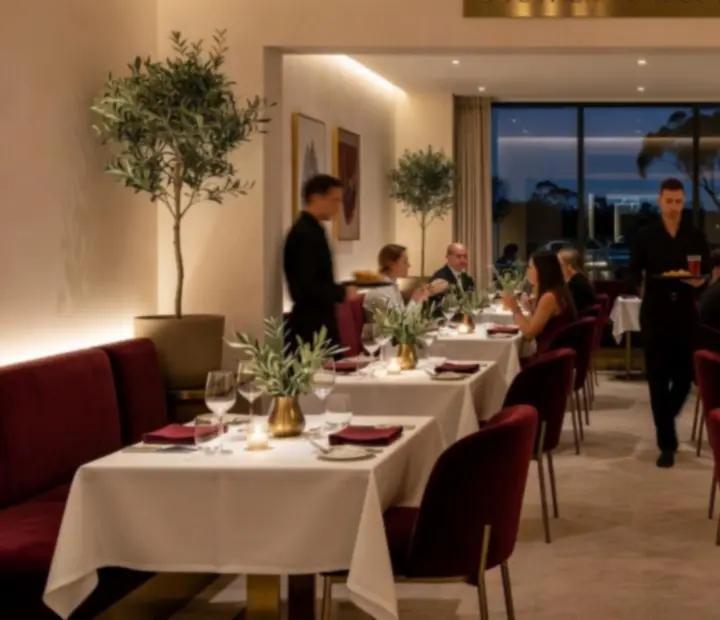 Wonderstar s. r. o. dining room interior with warm lighting and refined table settings.
